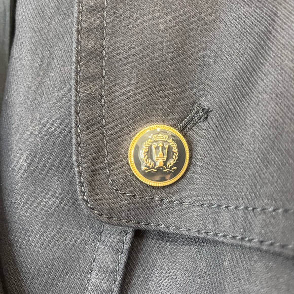 Ann Taylor Navy Double-Breasted Belted Trench Coat – Women’s Medium - Picture 13 of 15